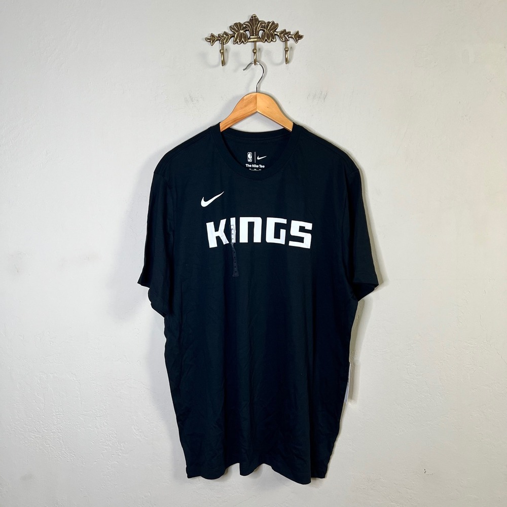 Sacramento Kings Nike T-Shirt NBA Mens Size XXL Black Cotton Swoosh Logo New
